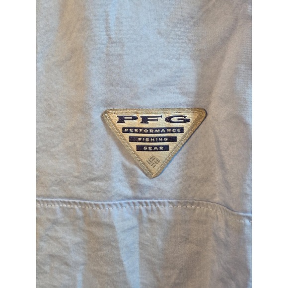 Columbia PFG Shirt Mens XL Blue Short Sleeve Vented Fishing Button Front Outdoor - Picture 4 of 9